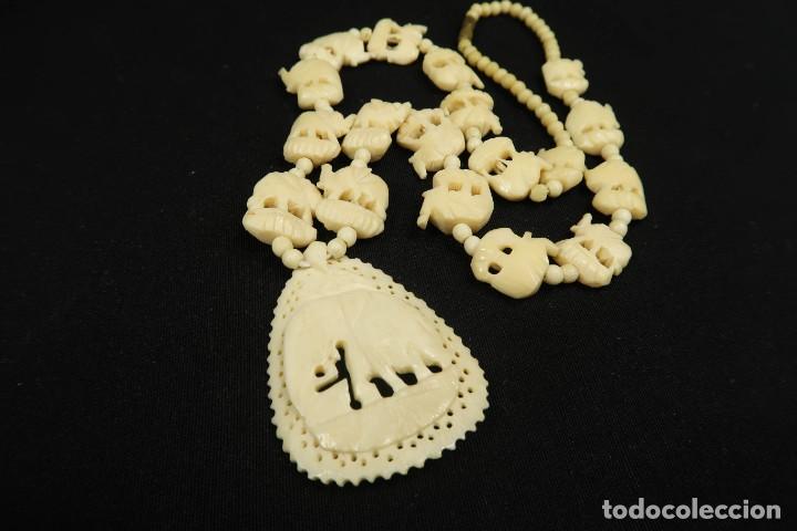 Joyeria: Antiguo Collar de Hueso Tallado - Foto 10