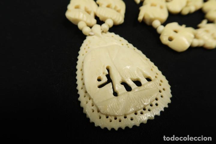 Joyeria: Antiguo Collar de Hueso Tallado - Foto 11