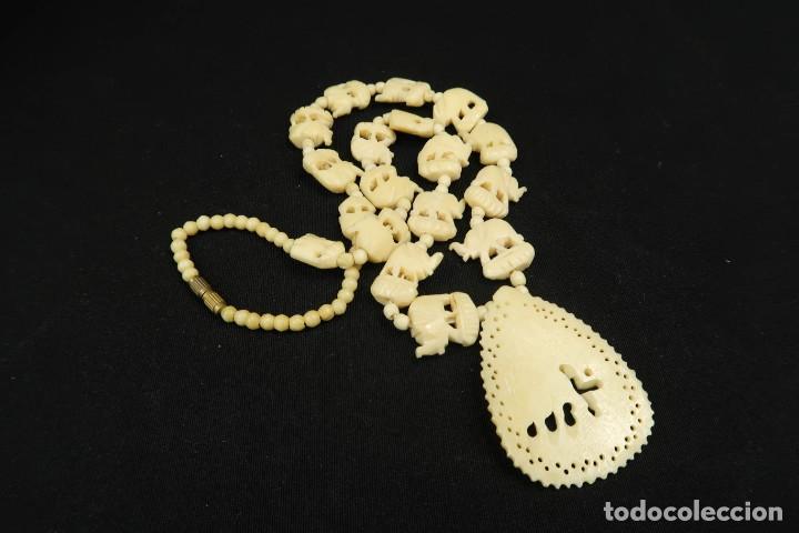 Joyeria: Antiguo Collar de Hueso Tallado - Foto 13