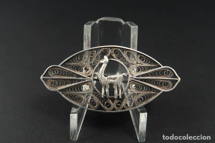 Joyeria: Antiguo Broche de Filigrana de Plata - Foto 1