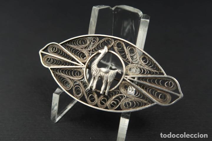 Joyeria: Antiguo Broche de Filigrana de Plata - Foto 2