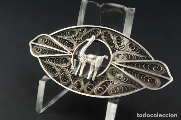 Joyeria: Antiguo Broche de Filigrana de Plata - Foto 3