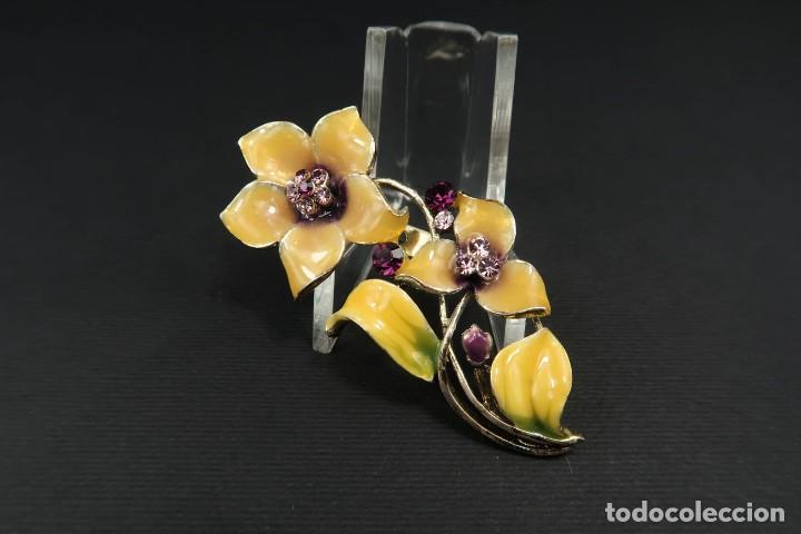 Joyeria: Antiguo Broche Flores - Foto 1