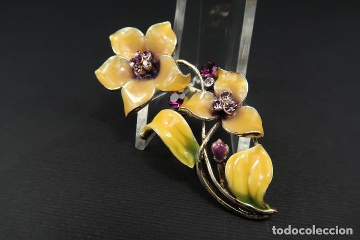 Joyeria: Antiguo Broche Flores - Foto 2
