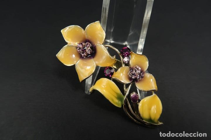 Joyeria: Antiguo Broche Flores - Foto 3