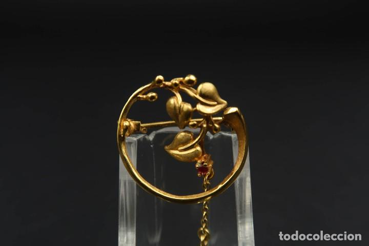 Joyeria: Antiguo Broche Chapado en Oro - Foto 2