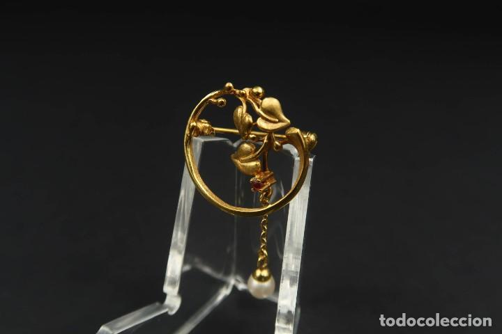 Joyeria: Antiguo Broche Chapado en Oro - Foto 3