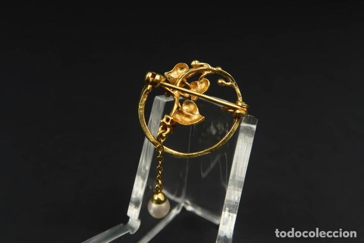 Joyeria: Antiguo Broche Chapado en Oro - Foto 4