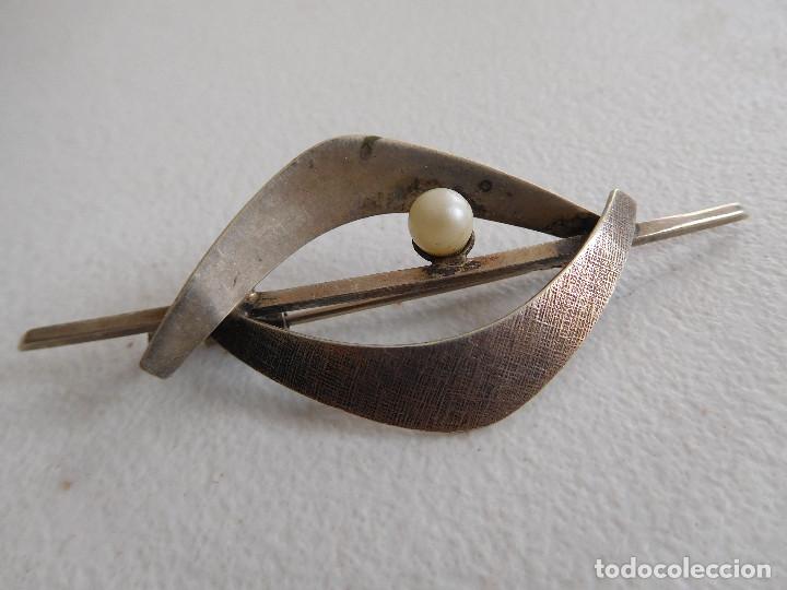 Joyeria: Broche antiguo de plata y una perla - Foto 1