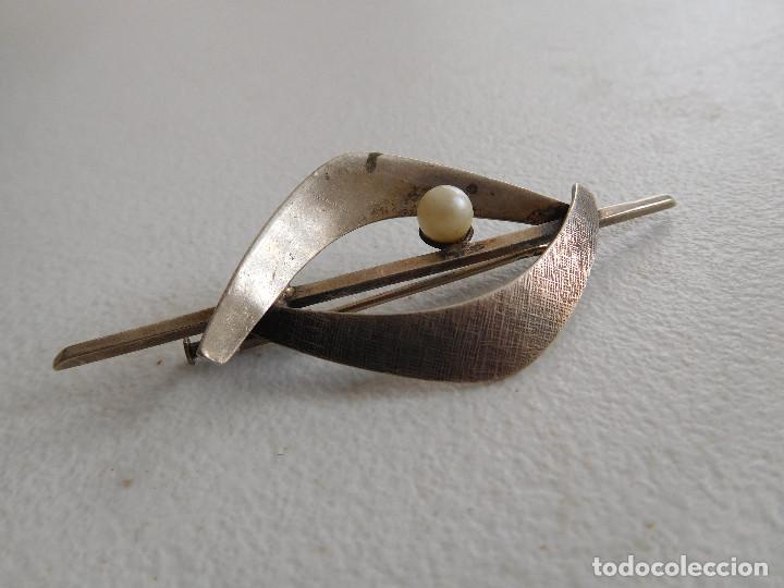 Joyeria: Broche antiguo de plata y una perla - Foto 2
