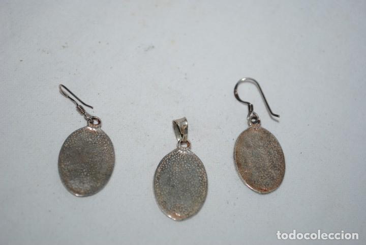 Joyeria: LOTE DE COLGANTE Y PENDIENTES DE PLATA . - Foto 2