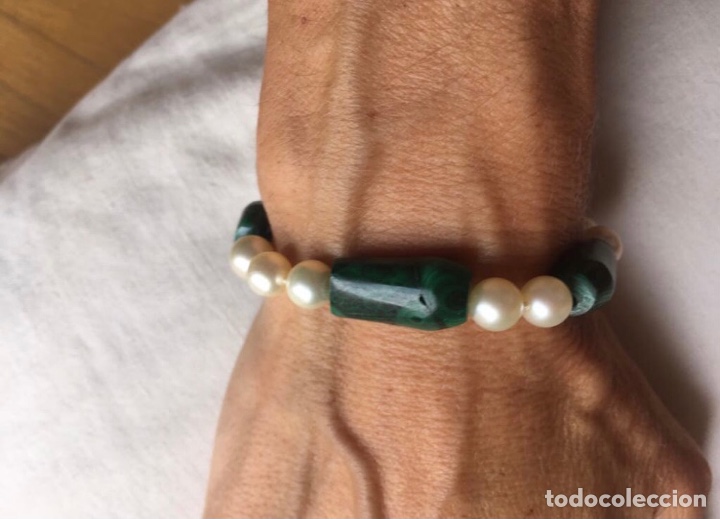 Joyeria: Pulsera de perlas y malaquita - Foto 3