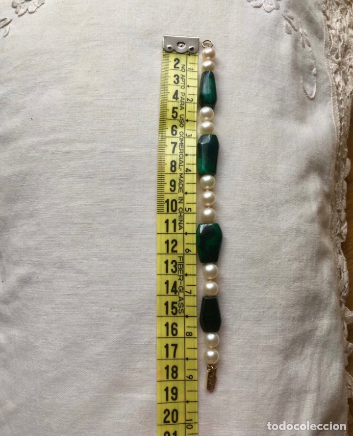 Joyeria: Pulsera de perlas y malaquita - Foto 4