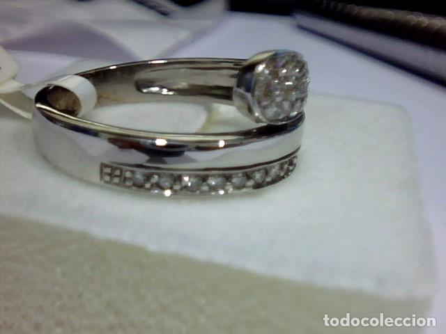 Joyeria: anillo oro blanco 18 kts y diamantes - Foto 2