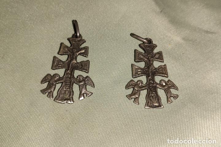 Joyeria: PAREJA DE CRUCES DE CARAVACA EN PLATA DE LEY - Foto 2