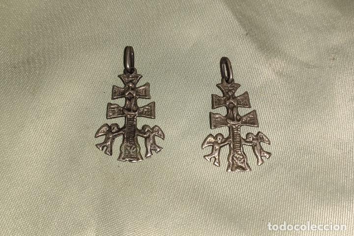 Joyeria: PAREJA DE CRUCES DE CARAVACA EN PLATA DE LEY - Foto 1