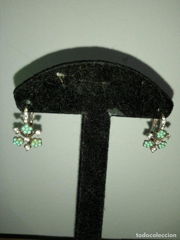Joyeria: preciosos pendientes plata turquesa y circonitas - Foto 1