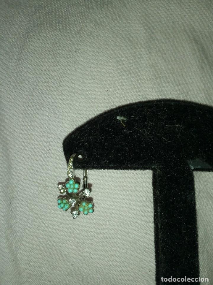 Joyeria: preciosos pendientes plata turquesa y circonitas - Foto 2