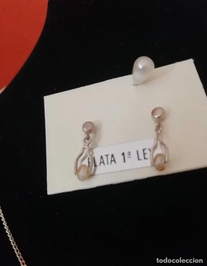 Joyeria: GARGANTILLA Y PENDIENTES EN PLATA DE LEY Y PERLAS DE R&Iacute;O. - Foto 2