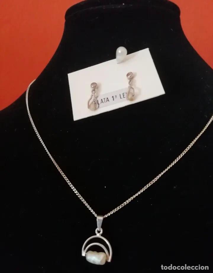 Joyeria: GARGANTILLA Y PENDIENTES EN PLATA DE LEY Y PERLAS DE R&Iacute;O. - Foto 3