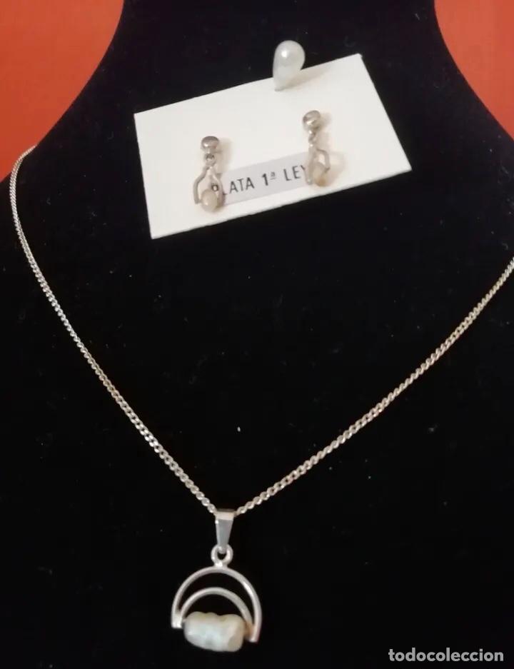 Joyeria: GARGANTILLA Y PENDIENTES EN PLATA DE LEY Y PERLAS DE R&Iacute;O. - Foto 4