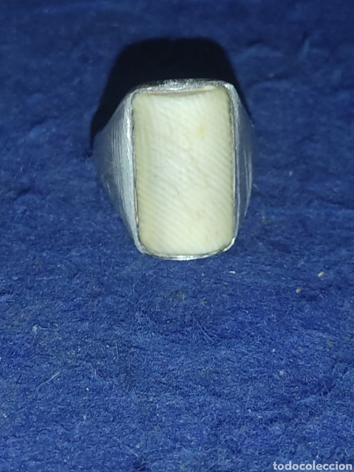 Joyeria: Anillo antiguo de plata 925 y hueso. - Foto 2