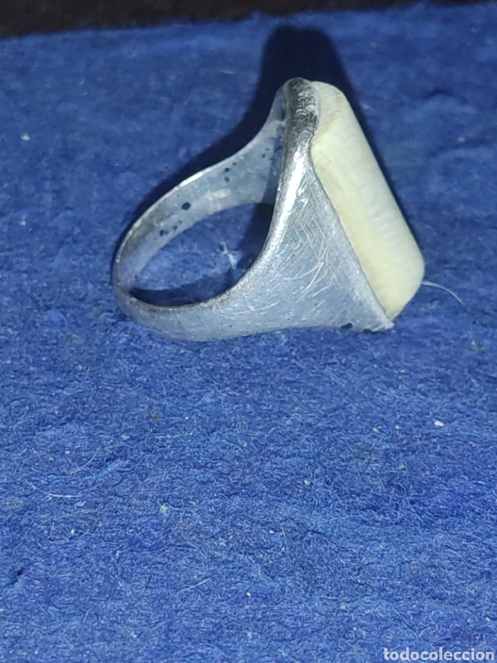 Joyeria: Anillo antiguo de plata 925 y hueso. - Foto 3