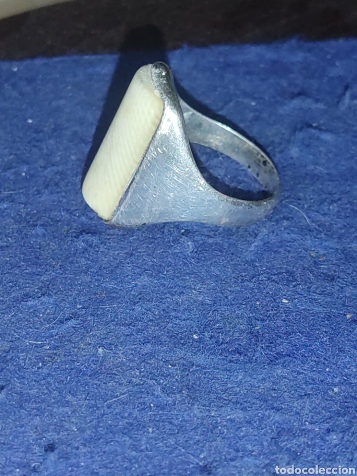 Joyeria: Anillo antiguo de plata 925 y hueso. - Foto 4