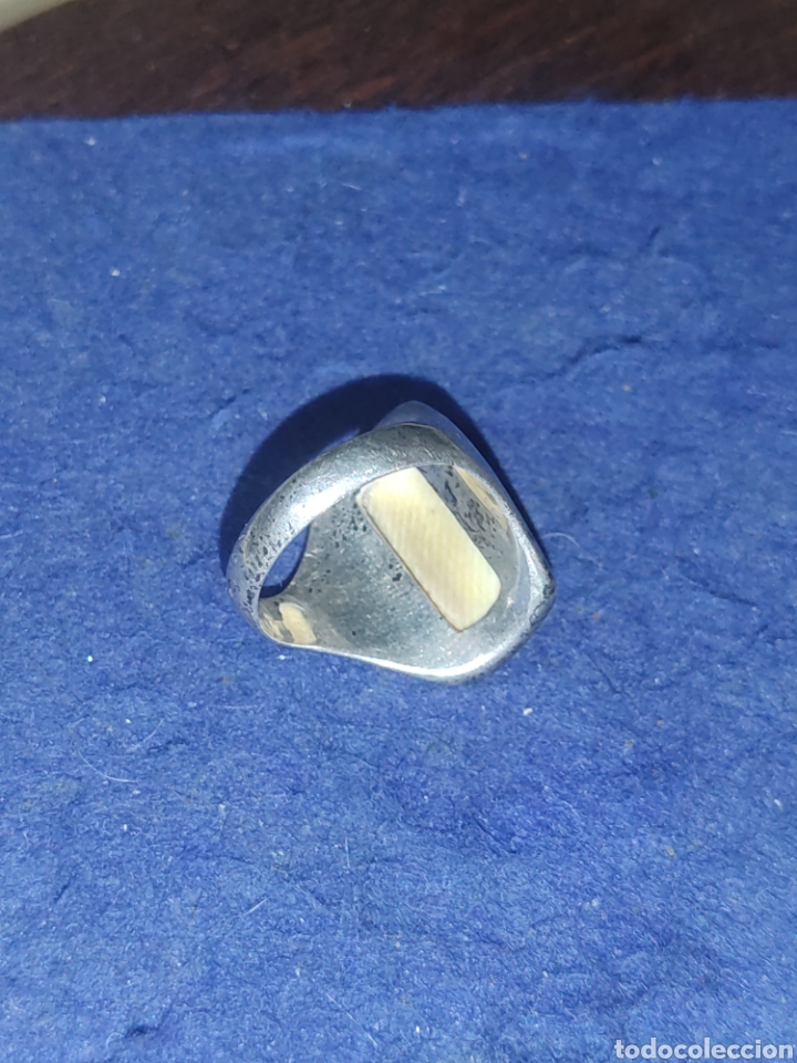 Joyeria: Anillo antiguo de plata 925 y hueso. - Foto 6
