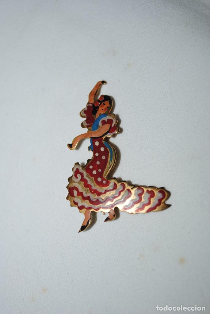 Joyeria: ANTIGUO BROCHE EN FORMA DE BAILAORA FLAMENCA . - Foto 1