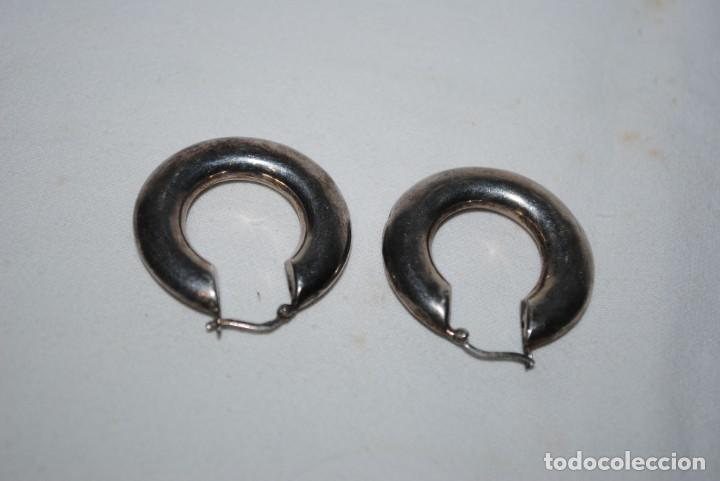 Joyeria: PENDIENTES DE PLATA EN FORMA DE ARGOLLAS - Foto 2