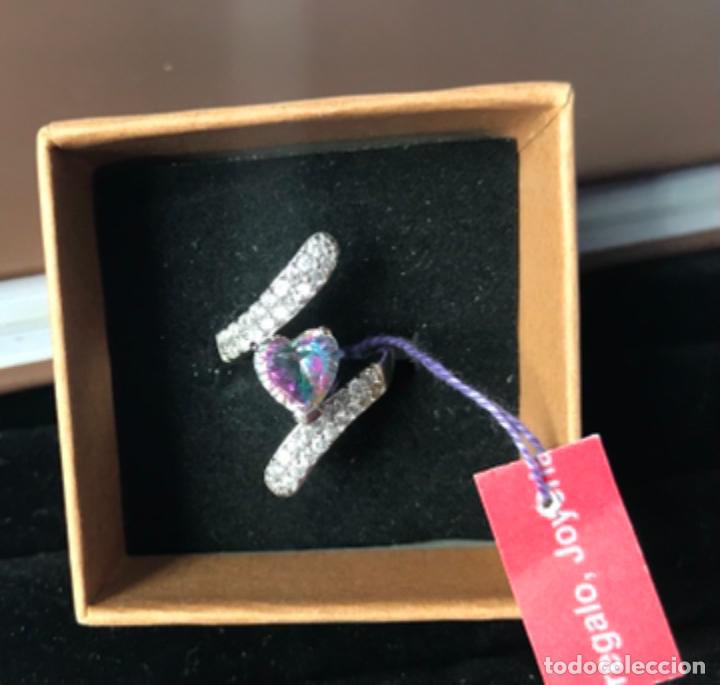 Joyeria: ANILLO PLATA DE LEY 925 CON CIRCONINAS Y ABALON - Foto 2