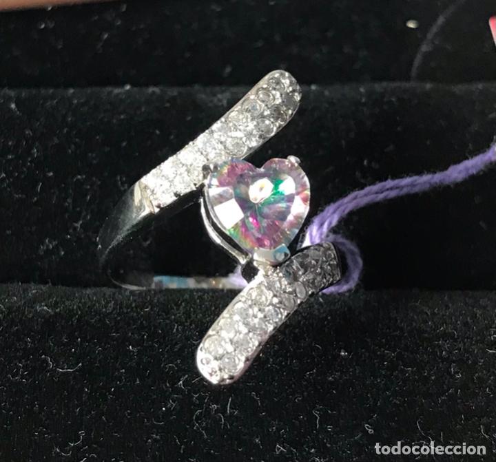 Joyeria: ANILLO PLATA DE LEY 925 CON CIRCONINAS Y ABALON - Foto 4