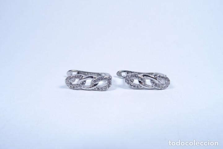 Joyeria: Pendientes en plata 925 de triple aro con piedras - Foto 2