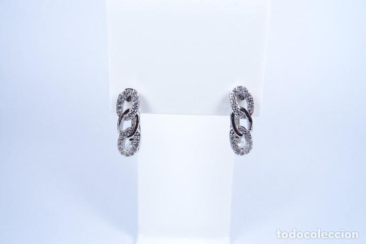 Joyeria: Pendientes en plata 925 de triple aro con piedras - Foto 3