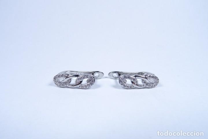 Joyeria: Pendientes en plata 925 de triple aro con piedras - Foto 4