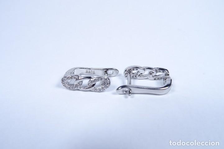 Joyeria: Pendientes en plata 925 de triple aro con piedras - Foto 5