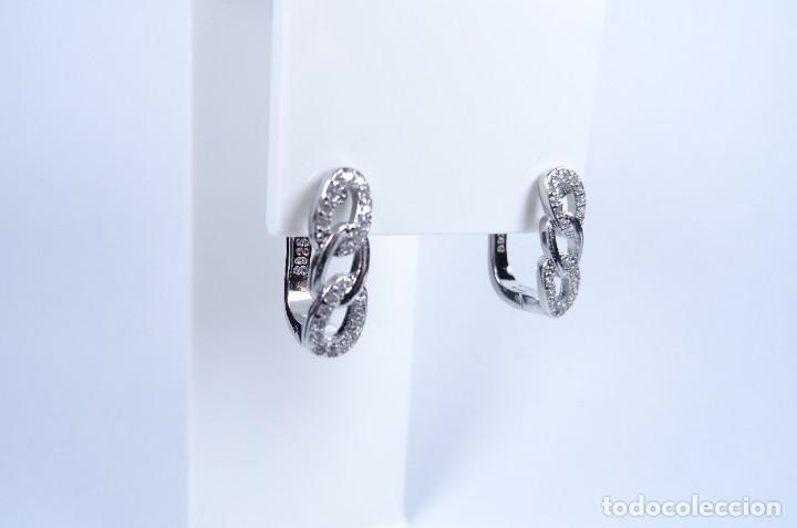 Joyeria: Pendientes en plata 925 de triple aro con piedras - Foto 6