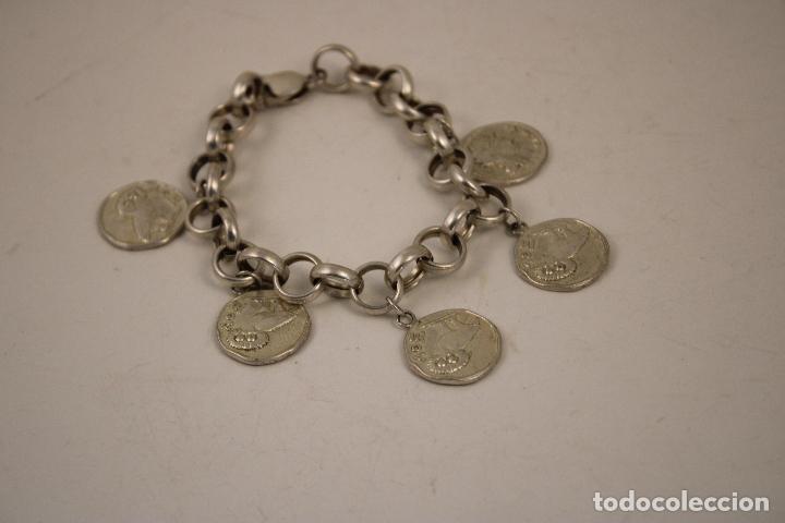 Joyeria: pulsera plata 925 con monedas buho - Foto 1