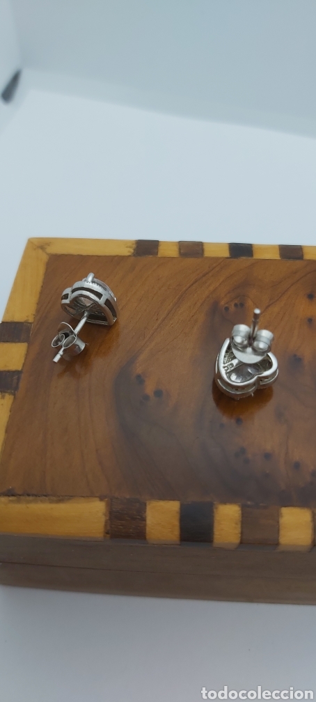 Joyeria: Pendientes coraz&oacute;n en plata de ley marcado 925 con circonio c&uacute;bico. - Foto 3
