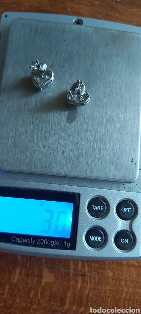 Joyeria: Pendientes coraz&oacute;n en plata de ley marcado 925 con circonio c&uacute;bico. - Foto 4