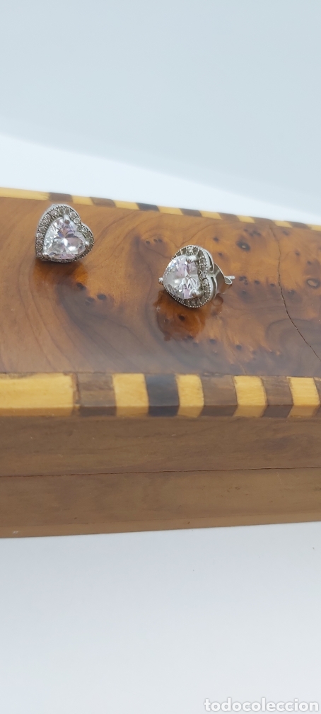Joyeria: Pendientes coraz&oacute;n en plata de ley marcado 925 con circonio c&uacute;bico. - Foto 5