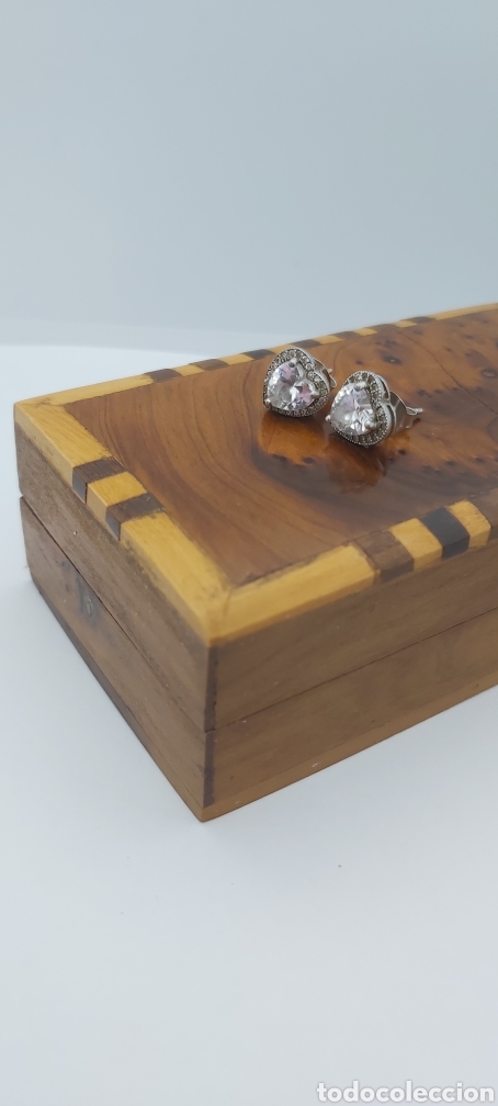 Joyeria: Pendientes coraz&oacute;n en plata de ley marcado 925 con circonio c&uacute;bico. - Foto 6