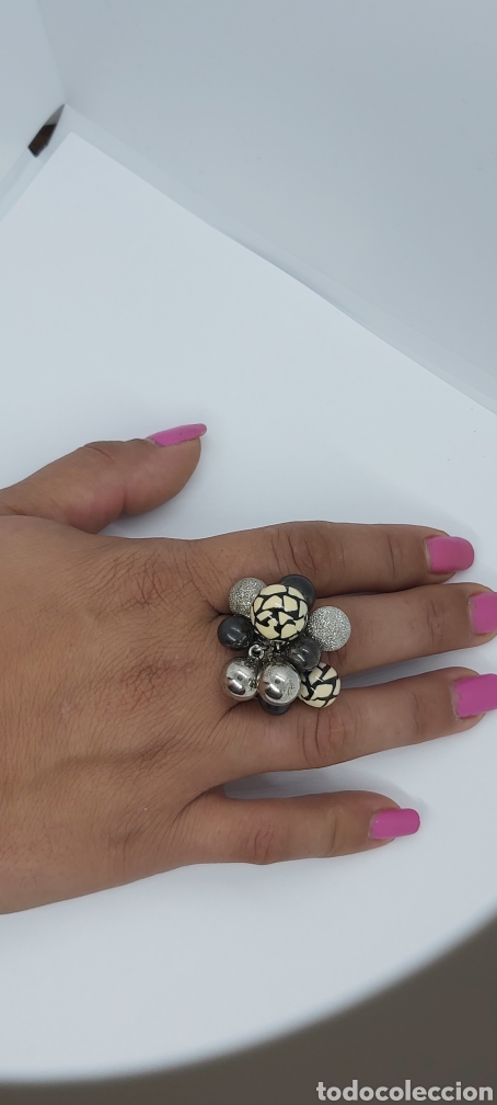 Joyeria: Gran anillo de Racimo Mosaico en plata de ley. - Foto 2