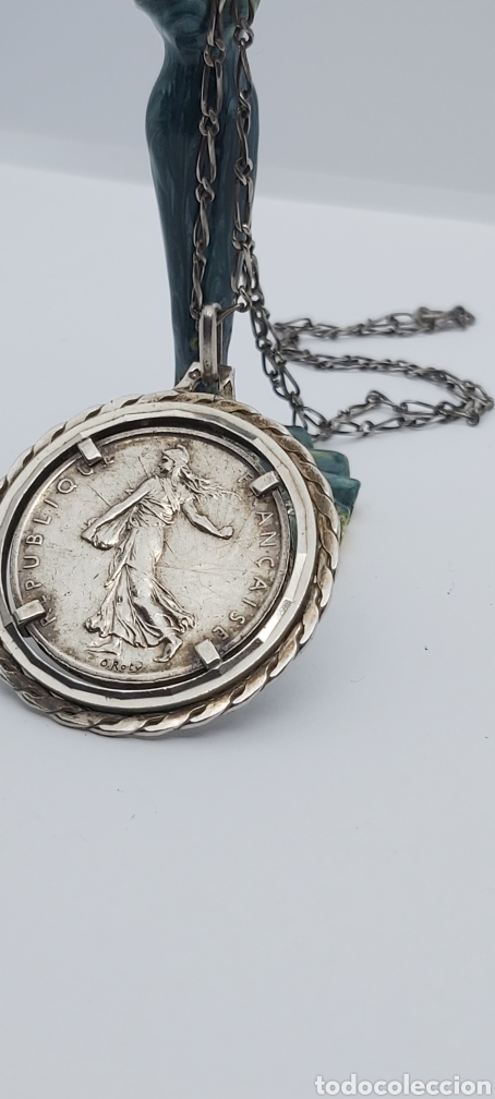 Joyeria: Colgante moneda 5 Francos Francese con Cadena de plata - Foto 2