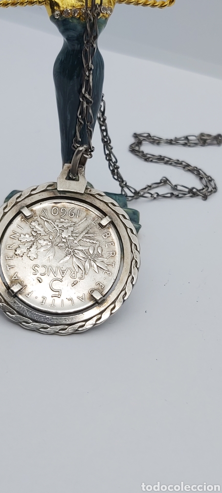 Joyeria: Colgante moneda 5 Francos Francese con Cadena de plata - Foto 8