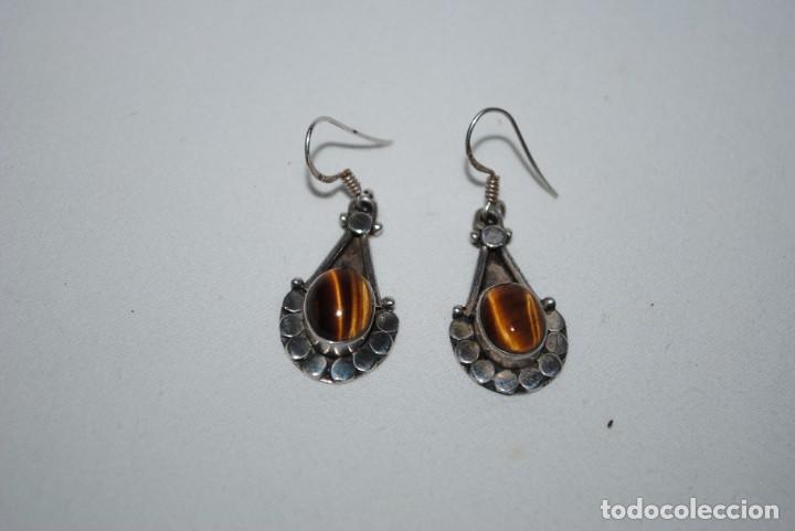 Gioielleria: PENDIENTES DE PLATA Y PIEDRAS OJOS DE TIGRE .