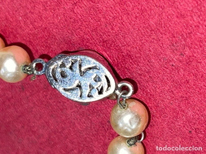 Joyeria: Antiguo collar de perlas y cierre en plata Rodiado - Foto 6