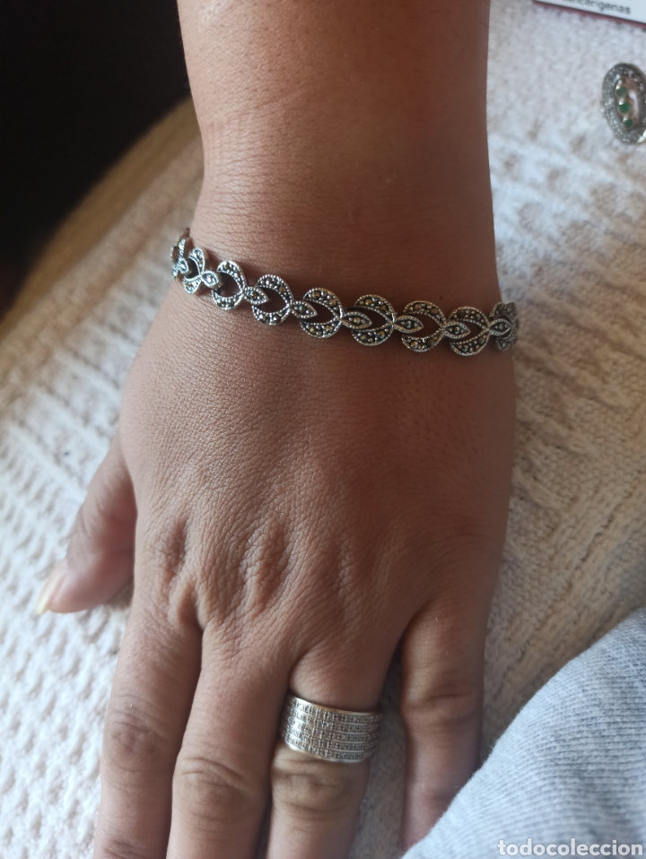 Joyeria: Pulsera de plata de ley 925 y marquesita - Foto 2