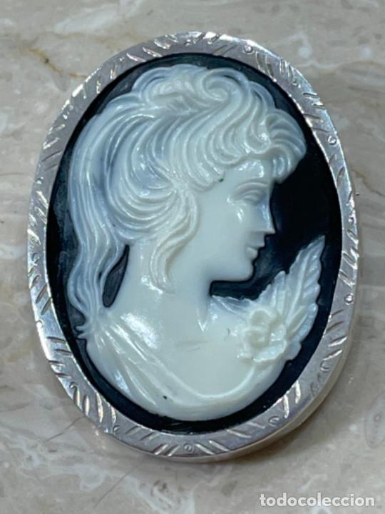 Joyeria: Broche antiguo camafeo de plata y pasta - Foto 3
